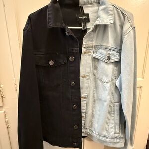 Forever 21 Two-Tone Black and Light Blue Jacket